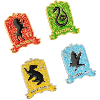 Grupo Erik Satz Abzeichen Harry Potter Hogwarts Häuser - 4 Anstecknadeln Gryffindor, Ravenclaw, Hufflepuff and Slytherin Harry Potter Geschenke Harry Potter Merchandising