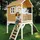 Axi Spielhaus Laura Braun/Weiß mit Rutsche Hellgrün 318 x 272 x 191 cm