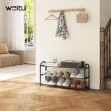 Woltu Schuhregal 79 x 45 x 20 cm 3 Schichten schwarz