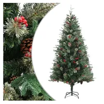 vidaXL Weihnachtsbaum mit Zapfen Grün 225 cm
