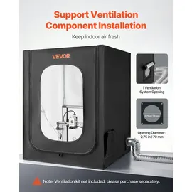 Vevor 3D-Druckergehäuse Druckerzelt (70x75x90 cm), staubdichte & wasserfeste Schutzhülle mit konstanter Temperatur & LED-Beleuchtung, kompatibel mit gängigen Modellen von Creality/ELEGOO/Anycubic