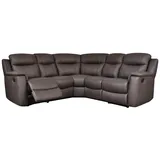 vente-unique Relaxsofa Leder Ecksofa - Braun - EVASION