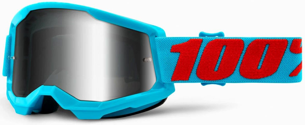 100 Percent Strata 2 Summit S22, lunettes en miroir - Bleu Clair/Rouge Argent Réfléchissant