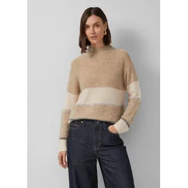 s.Oliver Leichter Pullover mit Colour-Blocking und Pailletten Beige 4XL