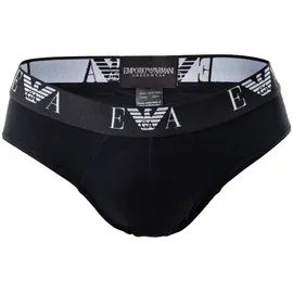 Emporio Armani Herren Slips 3er Pack - Briefs, Unterwäsche, Stretch Cotton schwarz M