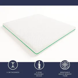 The White Stone Topper 120 x 190 cm H2 Memory Foam Breeze