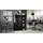 Vladon Highboard 79 x 105,5 x 35,5 cm Schwarz matt/Schwarz Hochglanz