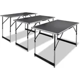 Susany 3-teilige Multifunktionstisch-Set Tapeziertisch Arbeitstisch Klapptisch Multifunktionstisch Mehrzwecktisch Flohmarkttisch Tisch Partytisch Mit 4-Fach Höhenverstellbar 73/80/87/94 cm