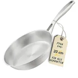 SILBERTHAL Edelstahl Pfanne Unbeschichtet - Induktion - Profi Bratpfanne 20cm - Röstaromen - Ofenfest