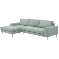 58 aufm Kessel SOFA mit Longchair links Kaylynn Cordstoff silber | Gr.: onesize