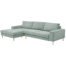 58 aufm Kessel SOFA mit Longchair links Kaylynn Cordstoff silber | Gr.: onesize
