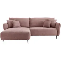 Livetastic Ecksofa, Rosa, Textil, 4-Sitzer, Füllung: Schaumstoff, seitenverkehrt montierbar, L-Form, 264-302x178 cm, Made in EU, Rücken echt, Armteil links, rechts, Wohnzimmer, Sofas & Couches, Wohnlandschaften, Ecksofas