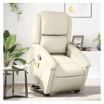 vidaXL Massagesessel mit Aufstehhilfe Creme Kunstleder