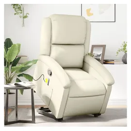 vidaXL Massagesessel mit Aufstehhilfe Creme Kunstleder