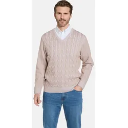 V-Ausschnitt-Pullover BABISTA "Pullover CARIELLO", Herren, Gr. 58, beige, Obermaterial: 70% Baumwolle CO. 30% Polyacryl PAN., unifarben, casual, normal, V-Ausschnitt, Langarm, Pullover, im stilvollen Strickmuster