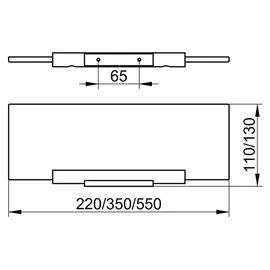 Keuco Plan Cristallin-Glasplatte unten mattiert, 350x120mm, 14910005300