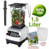 Profi YaYago JTC Omniblend Mixer Smoothie-Maker Weiß 1,5 L  BPA-frei Blender