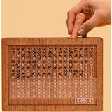 savinx SparBox (4 Größen)- Wiederverwendbare Spardose mit Sparziel und Zahlen zum ankreuzen (5000€), Braun
