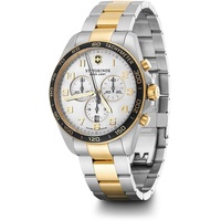 Victorinox Herren-Uhr FieldForce Classic Chrono, Herren-Armbanduhr, analog, Quarz, Gehäuse-Ø 42 mm, Armband 21 mm, 154 g, Hellgrau/Silber/Gold