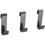 Metaltex Mural Line Wandgitter 3er Set Haken Schwarz