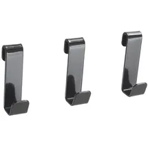 Metaltex Mural Line Wandgitter 3er Set Haken Schwarz