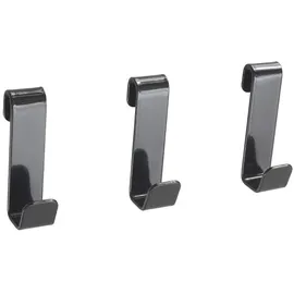 Metaltex Mural Line Wandgitter 3er Set Haken Schwarz