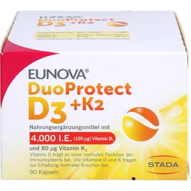 EUNOVA DuoProtect D3+K2 4000IE/80µg Kapseln 90 St.