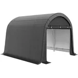 Outsunny Foliengerätehaus, 3 x 3 m Gerätehaus mit UV-Schutz, zwei Rolltor für Garten, Balkon, Stahl, PE, Grau