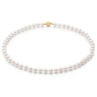 FIRETTI Perlenkette Schmuck Geschenk Gold 585 Halsschmuck Halskette Perle, Made in Germany - mit Akoyazuchtperle gelb|goldfarben|weiß