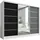 A&J MöbelLand Schiebetürenschrank AURELIA 1 200 x 215 x 59,5 cm Schwarz/Weiß