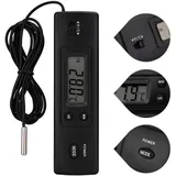 °C/°F Elektronisches Thermometer,optisches digitales LCD-Temperaturmessgerät mit Doppelmesssonden für den Innen- und Außenbereich für Kühlschränke, Klimaanlagen, Gefrierschränke, Aquarien