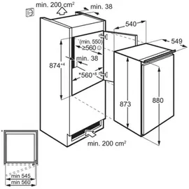 AEG TSK5O881ES Einbaukühlschrank (142 l, 873 mm hoch)