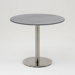 Klapptisch Bistro Edelstahl rund - 125 cm rund Teak natur