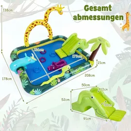 Fantask Dschungeltiere Planschbecken 208 x 178 x 138 cm