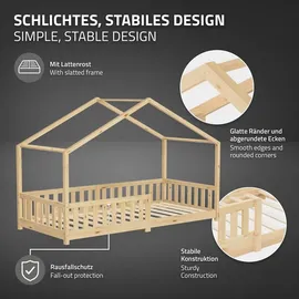 ML-Design Hausbett 90 x 200 cm Kiefer naturbelassen beige