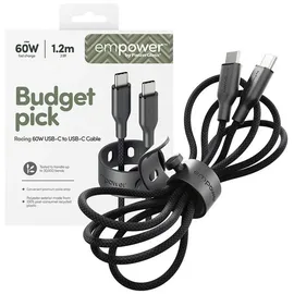 Panzer Glass PanzerGlass empower 60W USB-C to USB-C Cable USB 2.0 1.2M black