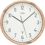 Funkwanduhr AMS, braun, Wanduhren, Ø 30cm, Quarzuhr,Wohnzimmer,Esszimmer,Küche,Arbeitszimmer,Büro, Flur