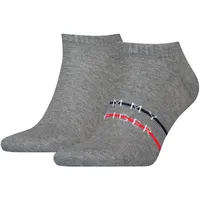 2er Pack TOMMY HILFIGER Stripe Sneakersocken Herren 002 - mid grey melange 43-46