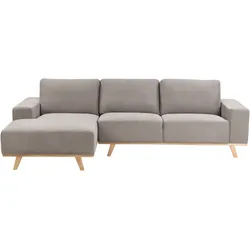3-Sitzer Ecksofa taupe rechtsseitig NORA