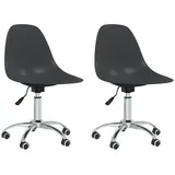 vidaXL Esszimmerstühle 2 Stk. Drehbar Hellgrau PP