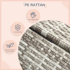 PawHut Hundebett Rattan 98 x 70 cm grau