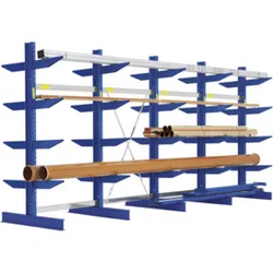 Bito Kragarmregal Set / NT500 IPE140 TypS H2500xL2576xT1140 mm 3 Ständer, doppelseitig enzianblau
