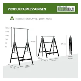 Trutzholm 2 x Arbeitsbock 7-fach höhenverstellbar