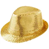 w widmann milano party fashion - Pailletten Fedora, 70er Jahre Hut, glitzerndes Disco Accessoire für Karneval