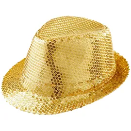 w widmann milano party fashion - Pailletten Fedora, 70er Jahre Hut, glitzerndes Disco Accessoire für Karneval