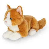 Teddy-Hermann Katze liegend rot 20 cm - Beige