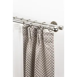 GARESA Gardinenstange GARESA "Formentor", silber (edelstahlfarben), L:170cm Ø:20mm, Metall, Gardinenstangen, Vorhanggarnitur, verlängerbar, Kugel, edelstahl optik, mit Ringe