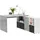FMD Eckschreibtisch FMD "Lexo", grau (betonfarben, weiß), B:136cm H:74cm T:66,5cm, Tische, Eckschreibtisch, Schreibtisch/Sideboard viel Stauraum, beidseitig montierb., 136/205 cm