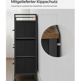 Songmics Kommode 98 x 85 x 28,5 cm Braun/Schwarz