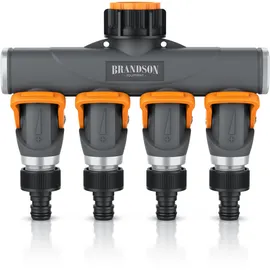 Brandson 4-Wege Wasserverteiler 2er-Set orange/schwarz